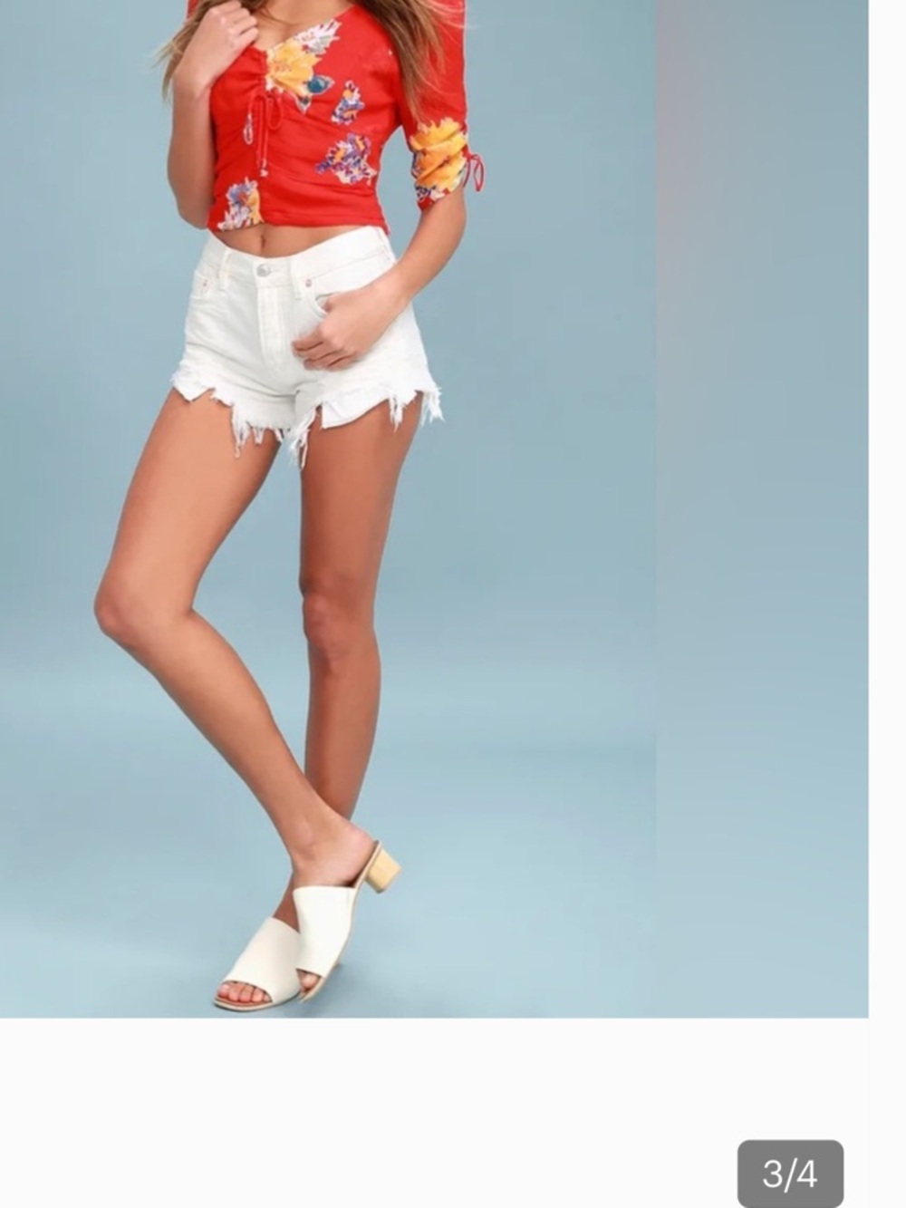 Free People Loving Good Vibrations Shorts in Spring White S29
